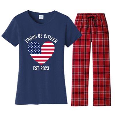 Proud US Citizenship Decoration American New USA Citizen Women's Flannel Pajama Set