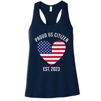 Proud US Citizenship Decoration American New USA Citizen Women's Racerback Tank