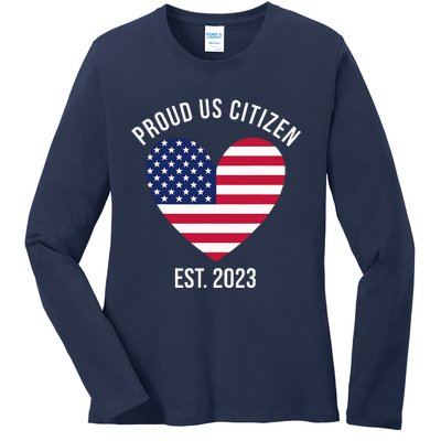 Proud US Citizenship Decoration American New USA Citizen Ladies Long Sleeve Shirt