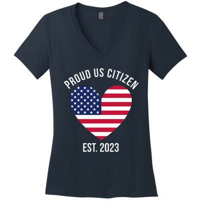 Proud US Citizenship Decoration American New USA Citizen Women's V-Neck T-Shirt