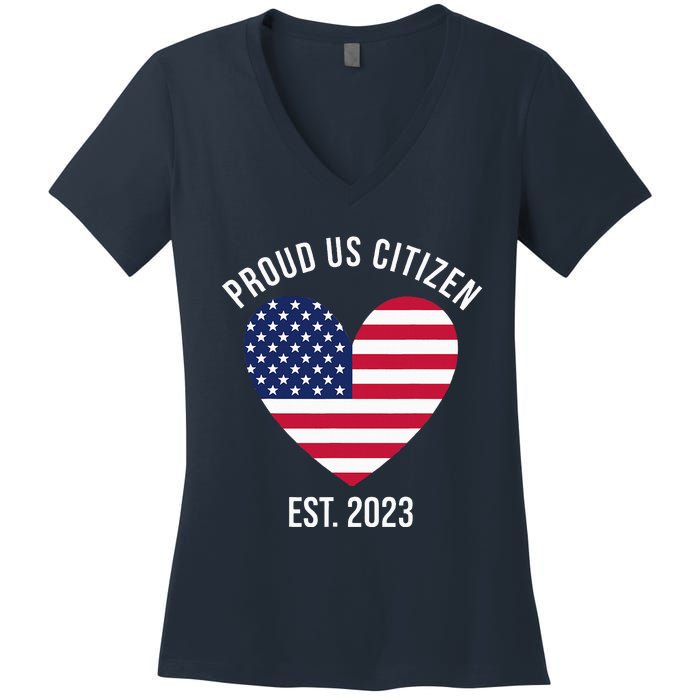 Proud US Citizenship Decoration American New USA Citizen Women's V-Neck T-Shirt