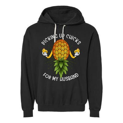 Picking Up Chicks For Husband Swinger Upside Down Pineapple Garment-Dyed Fleece Hoodie