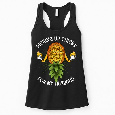 Picking Up Chicks For Husband Swinger Upside Down Pineapple Womens Tank Top