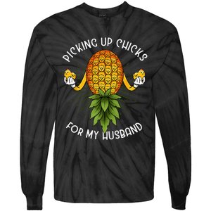 Picking Up Chicks For Husband Swinger Upside Down Pineapple Tie-Dye Long Sleeve Shirt