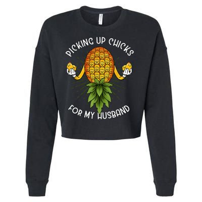 Picking Up Chicks For Husband Swinger Upside Down Pineapple Cropped Pullover Crew