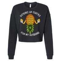 Picking Up Chicks For Husband Swinger Upside Down Pineapple Cropped Pullover Crew