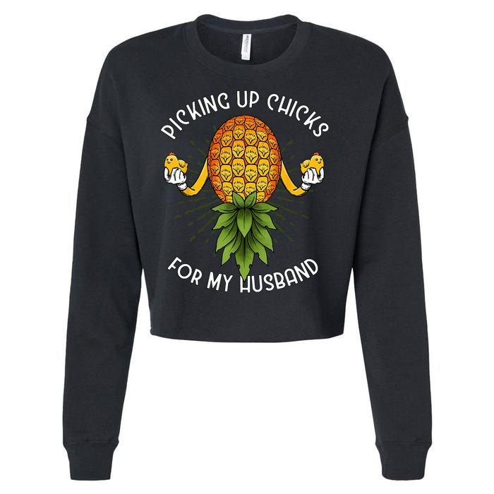 Picking Up Chicks For Husband Swinger Upside Down Pineapple Cropped Pullover Crew