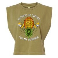 Picking Up Chicks For Husband Swinger Upside Down Pineapple Garment-Dyed Women's Muscle Tee