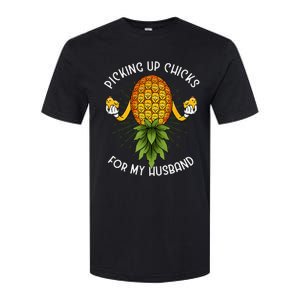 Picking Up Chicks For Husband Swinger Upside Down Pineapple Softstyle CVC T-Shirt