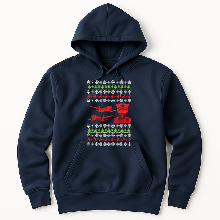 Pilot Ugly Christmas Airplane Aircraft Hoodie