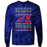 Pilot Ugly Christmas Airplane Aircraft Tie-Dye Long Sleeve Shirt