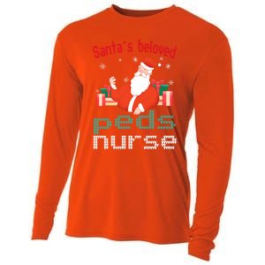 Pediatric Ugly Christmas Santas Beloved Prn Nurse Funny Gift Cooling Performance Long Sleeve Crew