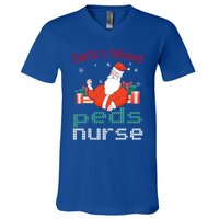 Pediatric Ugly Christmas Santas Beloved Prn Nurse Funny Gift V-Neck T-Shirt