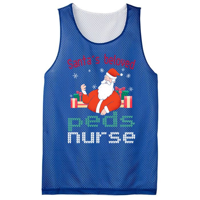 Pediatric Ugly Christmas Santas Beloved Prn Nurse Funny Gift Mesh Reversible Basketball Jersey Tank