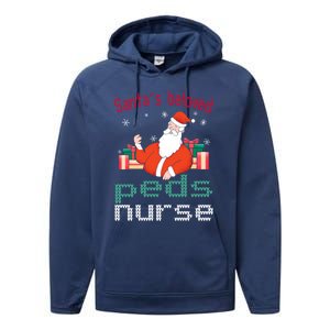 Pediatric Ugly Christmas Santas Beloved Prn Nurse Funny Gift Performance Fleece Hoodie