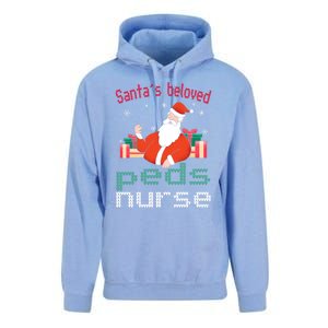 Pediatric Ugly Christmas Santas Beloved Prn Nurse Funny Gift Unisex Surf Hoodie