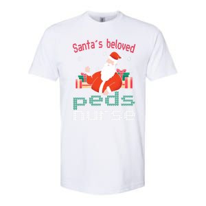 Pediatric Ugly Christmas Santas Beloved Prn Nurse Funny Gift Softstyle CVC T-Shirt