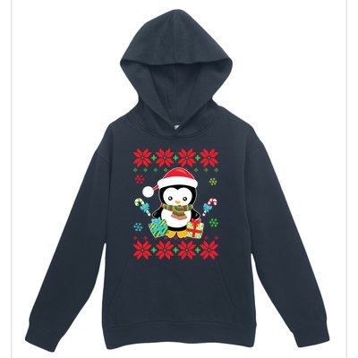 Penguin Ugly Christmas Tacky Xmas Crazy Holiday Candy Canes Gift Urban Pullover Hoodie