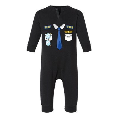 Pilot Uniform Costume Airplane Aviator Aviation Halloween Infant Fleece One Piece