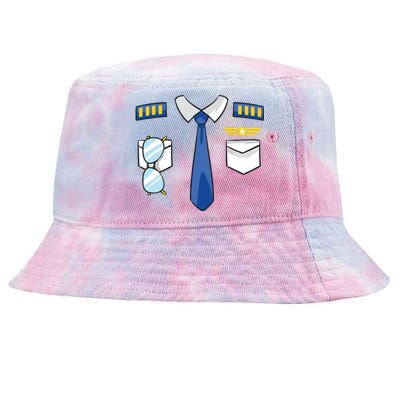 Pilot Uniform Costume Airplane Aviator Aviation Halloween Tie-Dyed Bucket Hat