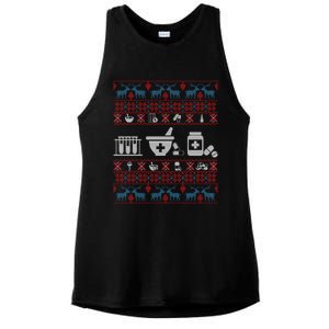 Pharmacy Ugly Christmas Sweater For Pharmacist Christmas Cool Gift Ladies PosiCharge Tri-Blend Wicking Tank