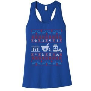 Pharmacy Ugly Christmas Sweater For Pharmacist Christmas Cool Gift Women's Racerback Tank