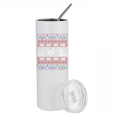 Pharmacy Ugly Christmas Sweater For Pharmacist Christmas Cool Gift Stainless Steel Tumbler