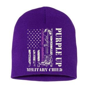 Purple Union Children's Army American Flag Month Short Acrylic Beanie