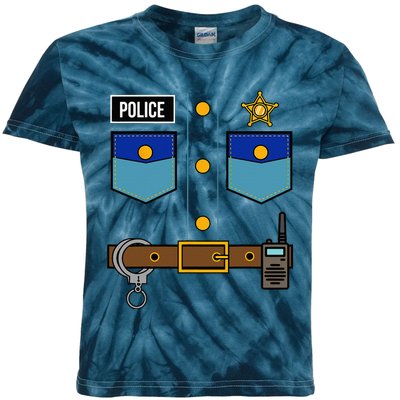 Police Uniform Costume Cool Easy Halloween Gift Kids Tie-Dye T-Shirt