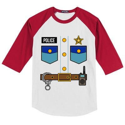 Police Uniform Costume Cool Easy Halloween Gift Kids Colorblock Raglan Jersey