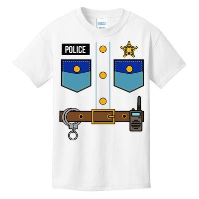 Police Uniform Costume Cool Easy Halloween Gift Kids T-Shirt