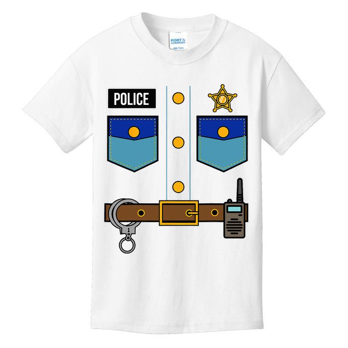 Police Uniform Costume Cool Easy Halloween Gift Kids T-Shirt