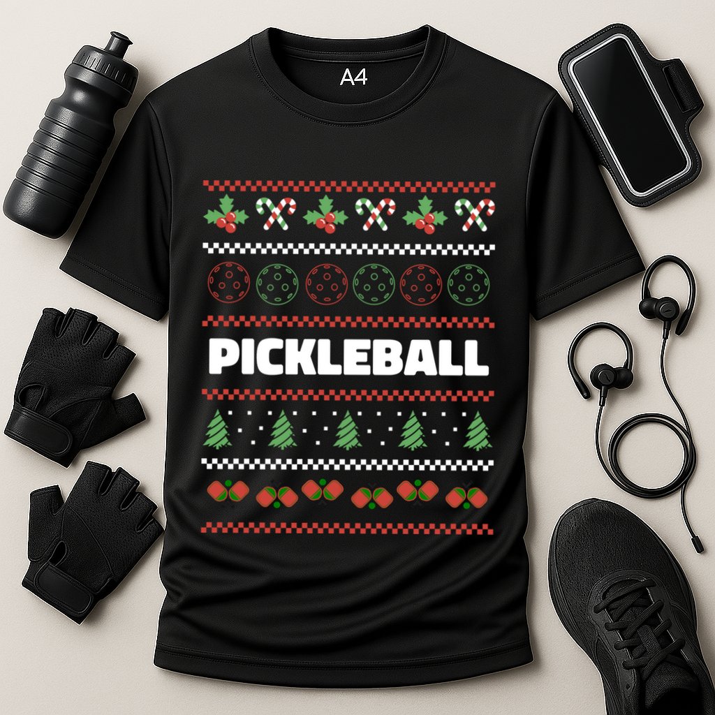 Pickleball Ugly Christmas Design Gift Performance Shirt