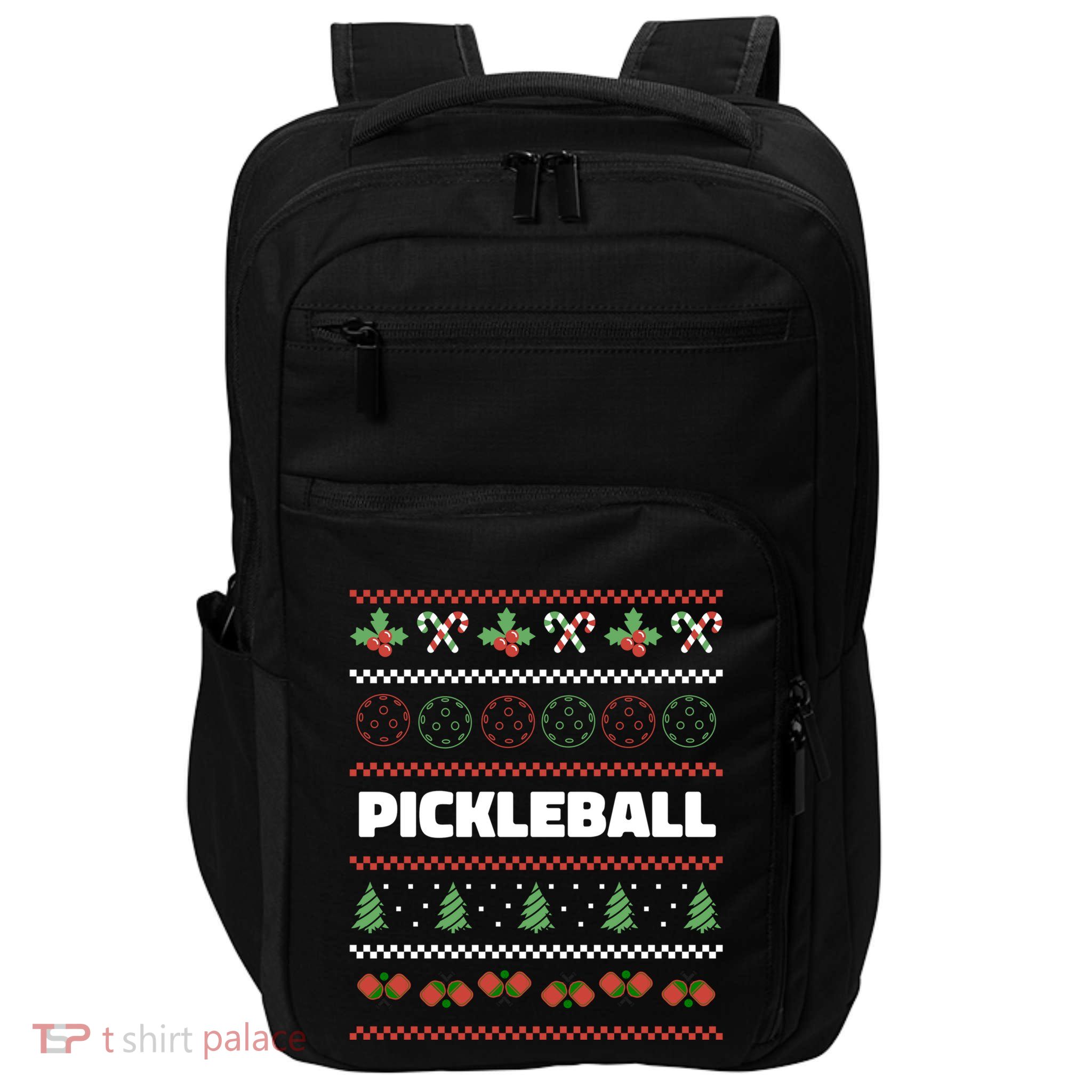 Pickleball Ugly Christmas Design Gift Impact Tech Backpack