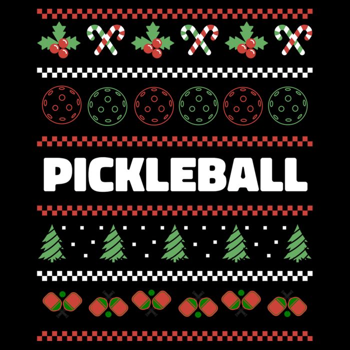 Pickleball Ugly Christmas Design Gift Drawstring Bag
