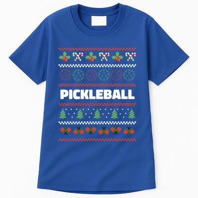 Pickleball Ugly Christmas Design Gift Tall T-Shirt