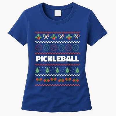 Pickleball Ugly Christmas Design Gift Womens T-Shirt