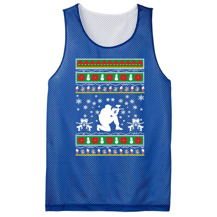 Paintball Ugly Christmas Gift For Mom Or Dad Mesh Reversible Basketball Jersey Tank