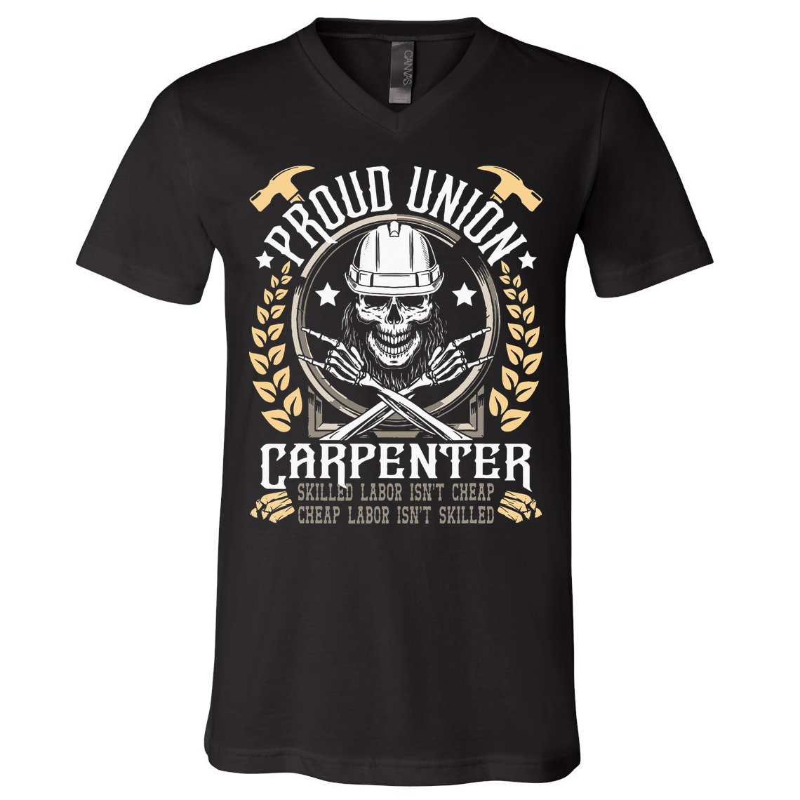 Proud Union Carpenter Woodworking Carpentry Woodworker V-Neck T-Shirt