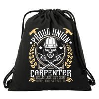 Proud Union Carpenter Woodworking Carpentry Woodworker Drawstring Bag