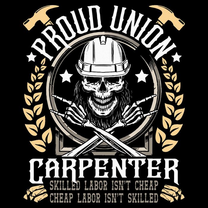 Proud Union Carpenter Woodworking Carpentry Woodworker Drawstring Bag