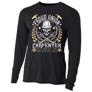 Proud Union Carpenter Woodworking Carpentry Woodworker Cooling Performance Long Sleeve Crew