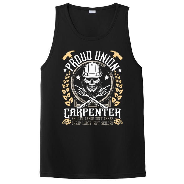 Proud Union Carpenter Woodworking Carpentry Woodworker PosiCharge Competitor Tank