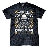 Proud Union Carpenter Woodworking Carpentry Woodworker Tie-Dye T-Shirt