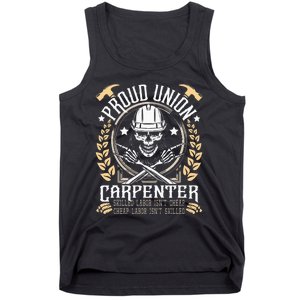 Proud Union Carpenter Woodworking Carpentry Woodworker Tank Top