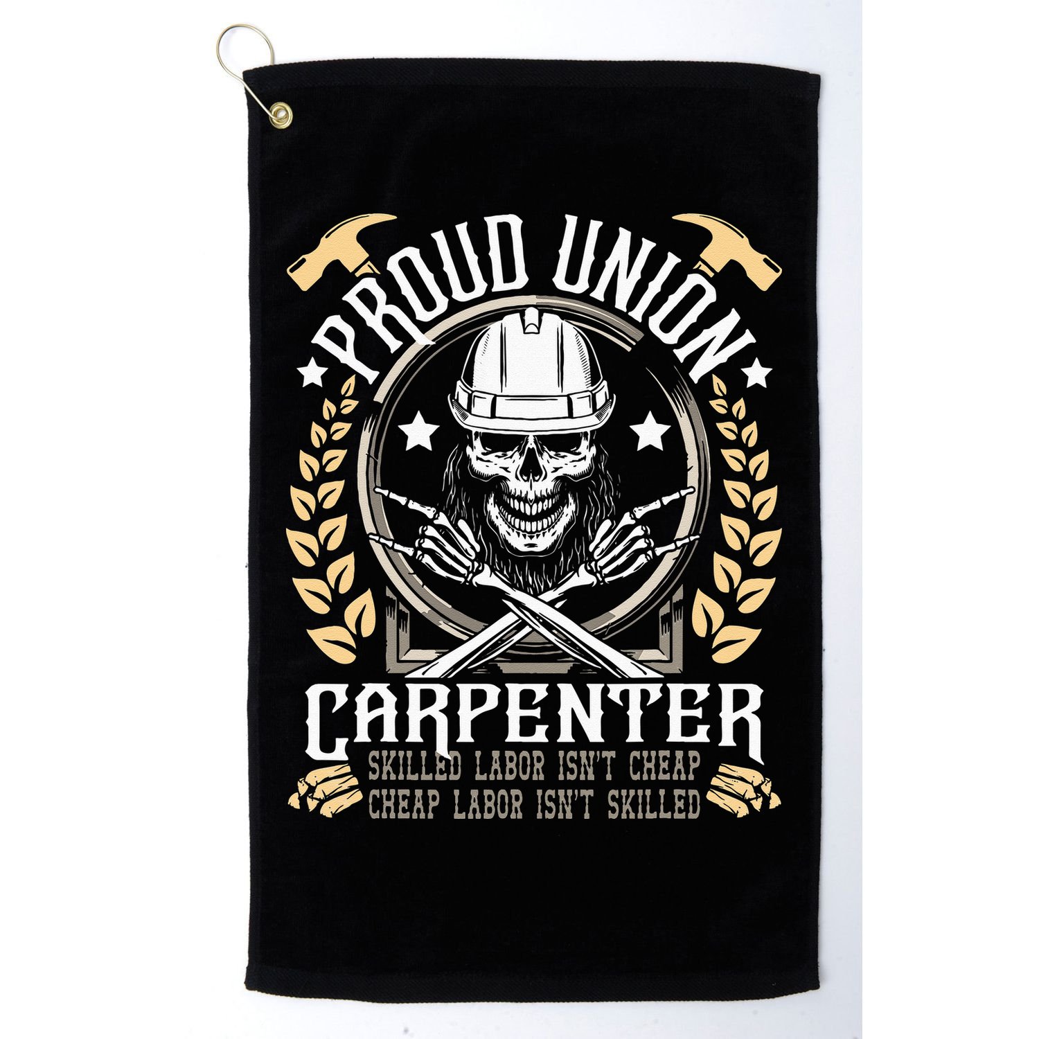 Proud Union Carpenter Woodworking Carpentry Woodworker Golf Towel