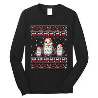 Penguin Ugly Christmas Xmas Lights Family Matching Long Sleeve Shirt