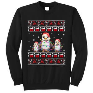 Penguin Ugly Christmas Xmas Lights Family Matching Sweatshirt