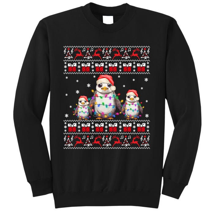 Penguin Ugly Christmas Xmas Lights Family Matching Sweatshirt