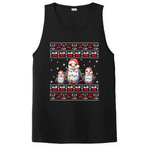 Penguin Ugly Christmas Xmas Lights Family Matching PosiCharge Competitor Tank